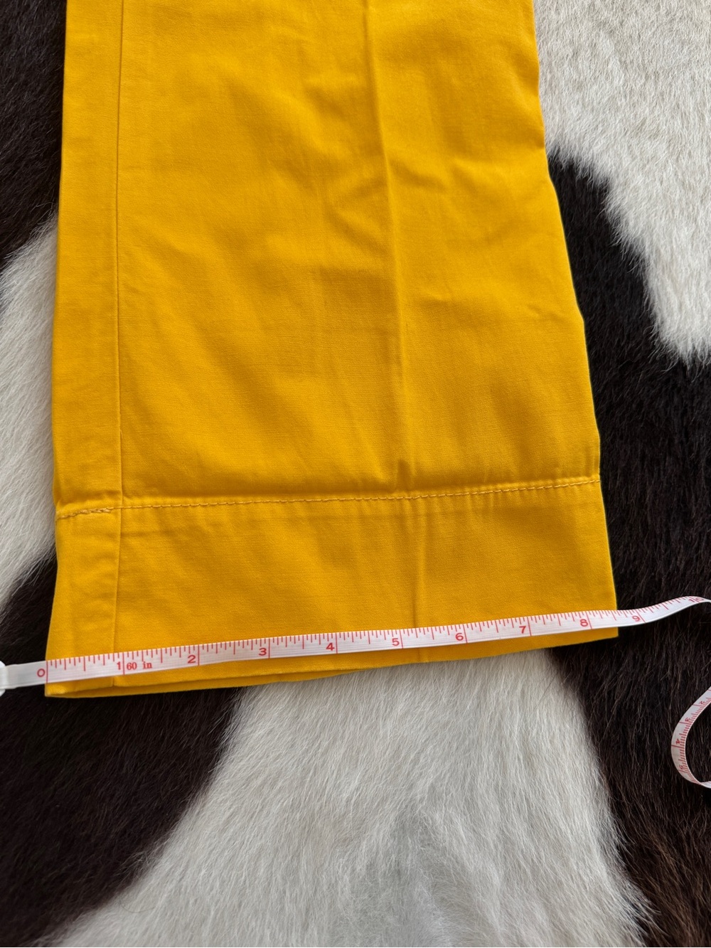 J.Crew Classic Twill Chino Pants Size 0 Mustard Yellow Cuffed Hem - Picture 9 of 10